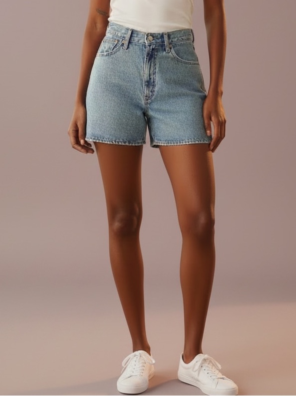 Levi's Light Blue High-Rise Denim Jean Shorts